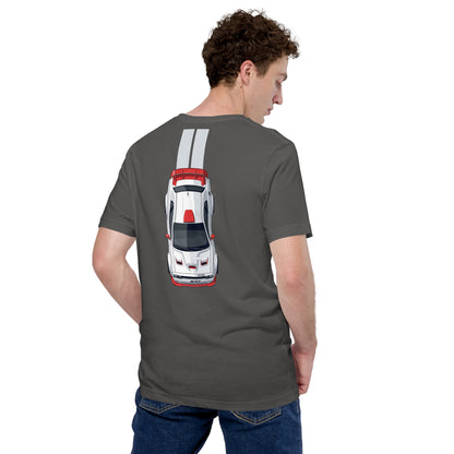 Muscle Track Tee — Iron and Asphalt graphic t-shirt, Asphalt back view — Marque automotive apparel