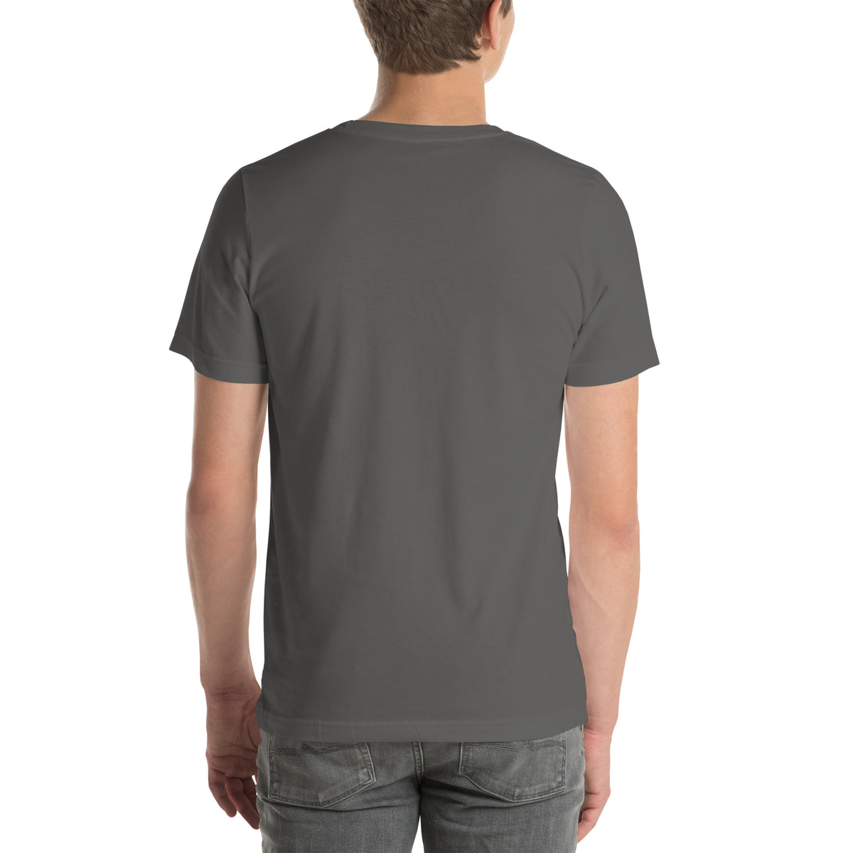 Design Icon Tee, Asphalt back view — Marque automotive apparel