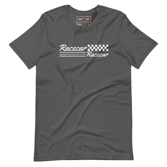 Racecar backwards is still racecar graphic t-shirt — Marque