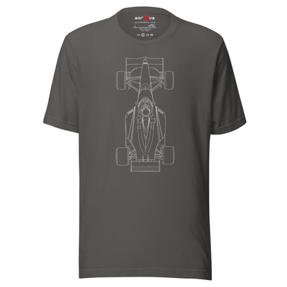 Track Ready Tee — Pre-Grid Checklist graphic t-shirt, Asphalt front view — Marque automotive apparel