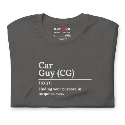 Car Guy Tee — Trackside graphic t-shirt, Asphalt front view (2) — Marque automotive apparel