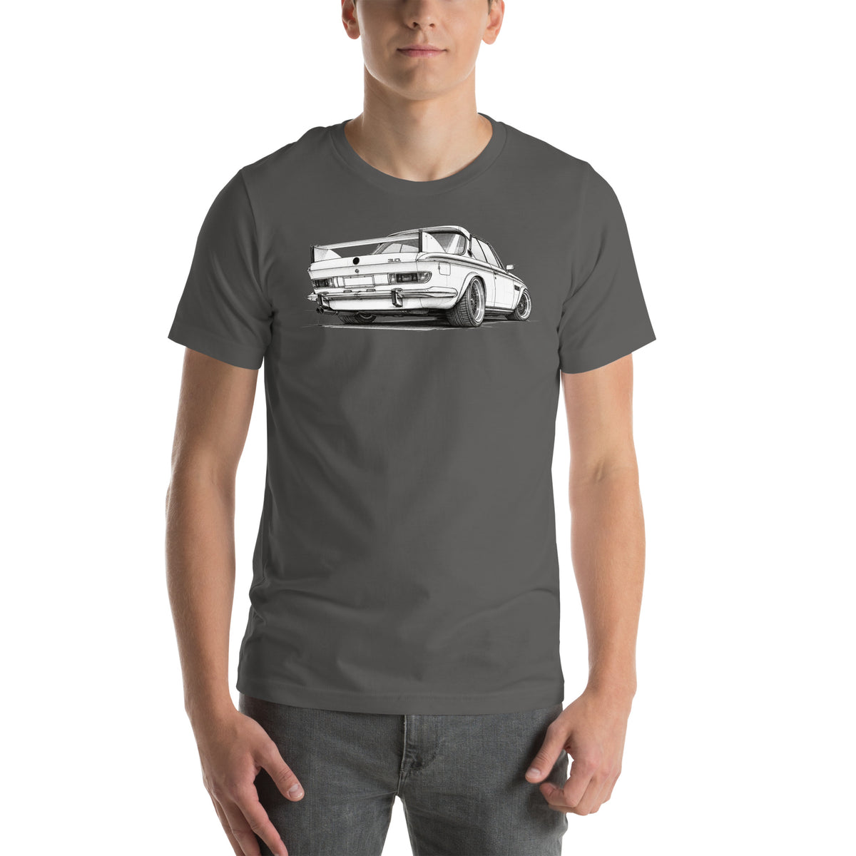 Design Icon Tee, Asphalt front view (2) — Marque automotive apparel