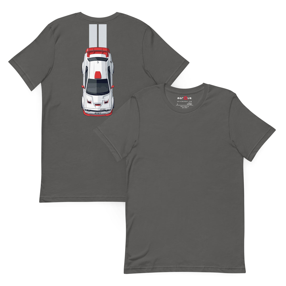 Muscle Track Tee — Iron and Asphalt graphic t-shirt, Asphalt front and back — Marque automotive apparel