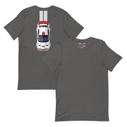 Muscle Track Tee — Iron and Asphalt graphic t-shirt, Asphalt front and back — Marque automotive apparel