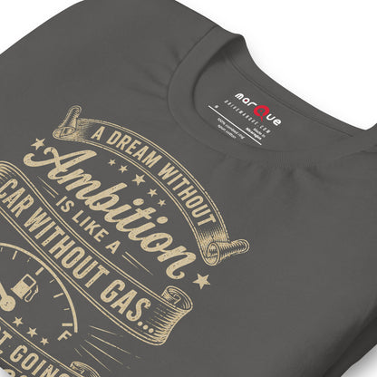 Ambition Tee, Asphalt print detail — Marque automotive apparel