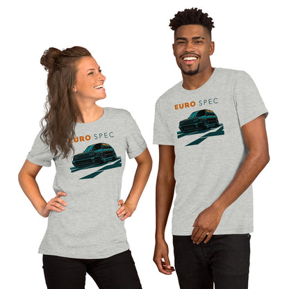 Euro Spec Tee — Mk2 Hot Hatch graphic t-shirt, Athletic Heather front view (2) — Marque automotive apparel