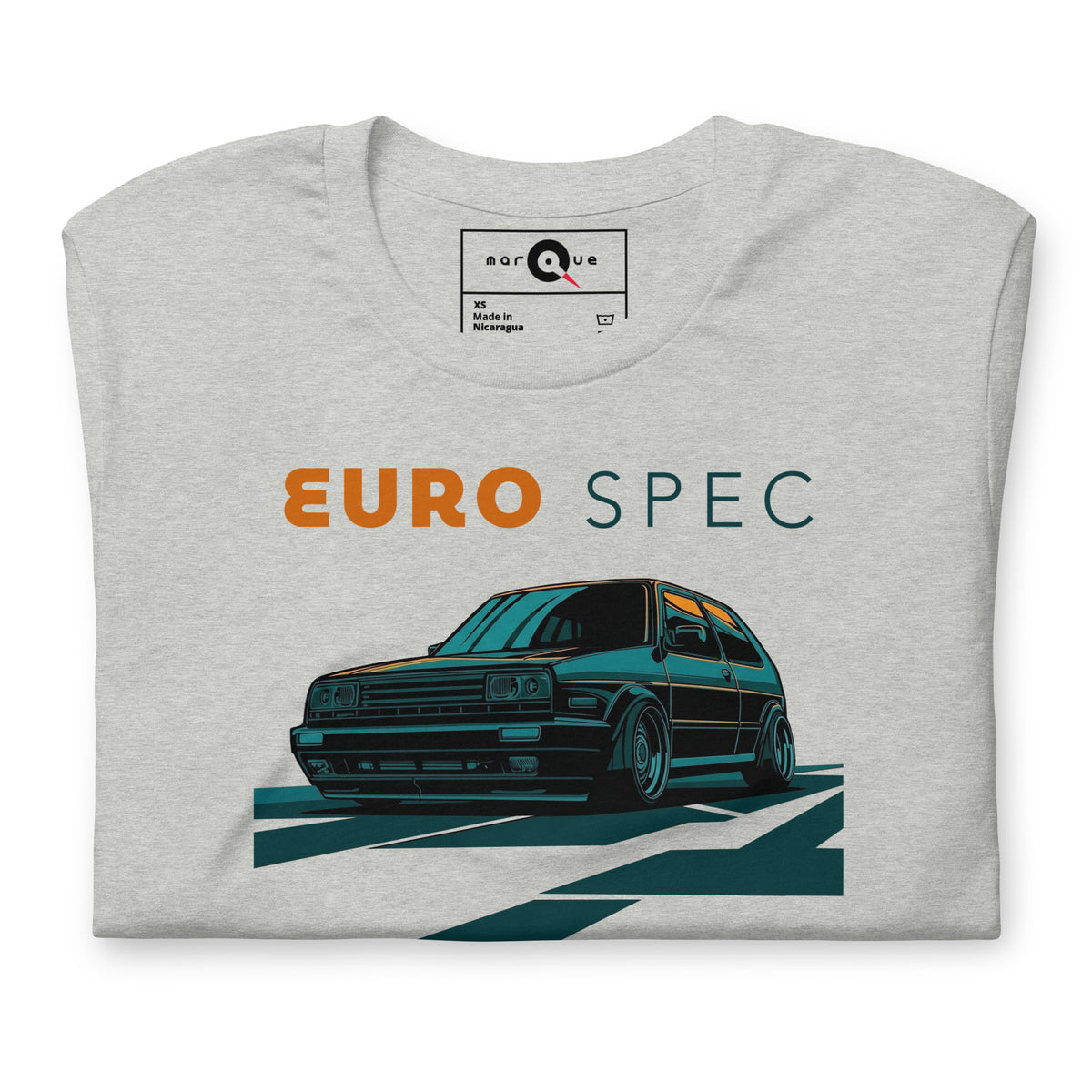 Euro Spec Tee — Mk2 Hot Hatch graphic t-shirt, Athletic Heather front view (5) — Marque automotive apparel