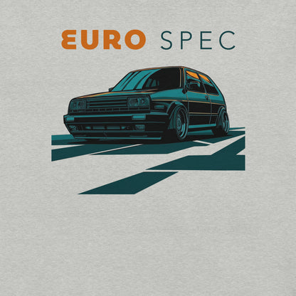 Euro Spec Tee — Mk2 Hot Hatch graphic t-shirt, Athletic Heather front view (6) — Marque automotive apparel