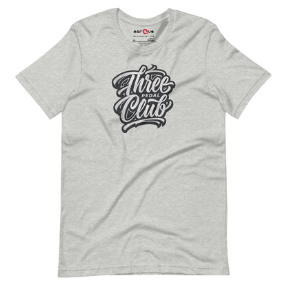 Three Pedal Club Tee — Manual Only graphic t-shirt, Athletic Heather front view — Marque automotive apparel
