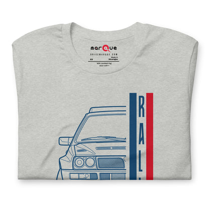 Group A Rally Tee — Six in a Row graphic t-shirt, Athletic Heather front view (2) — Marque automotive apparel
