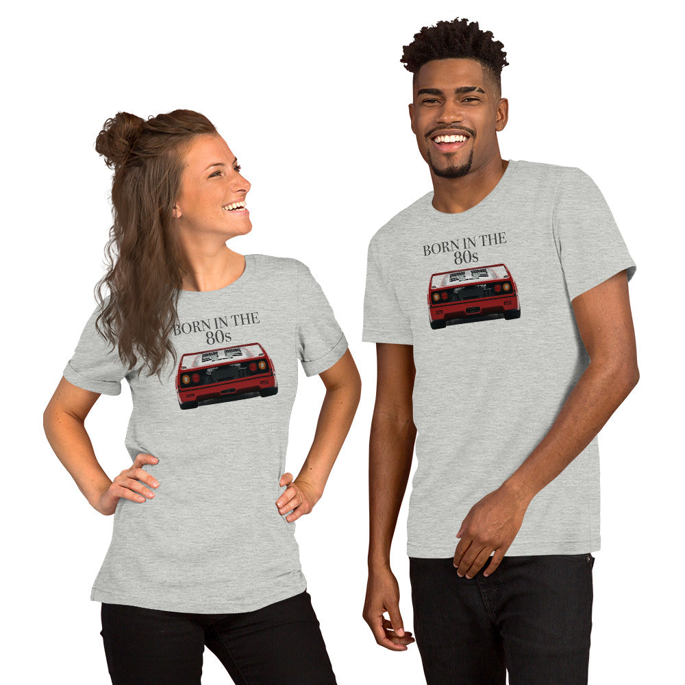 Born in the 80s 200 mph Club tee, Athletic Heather front view — Marque automotive apparel (2)