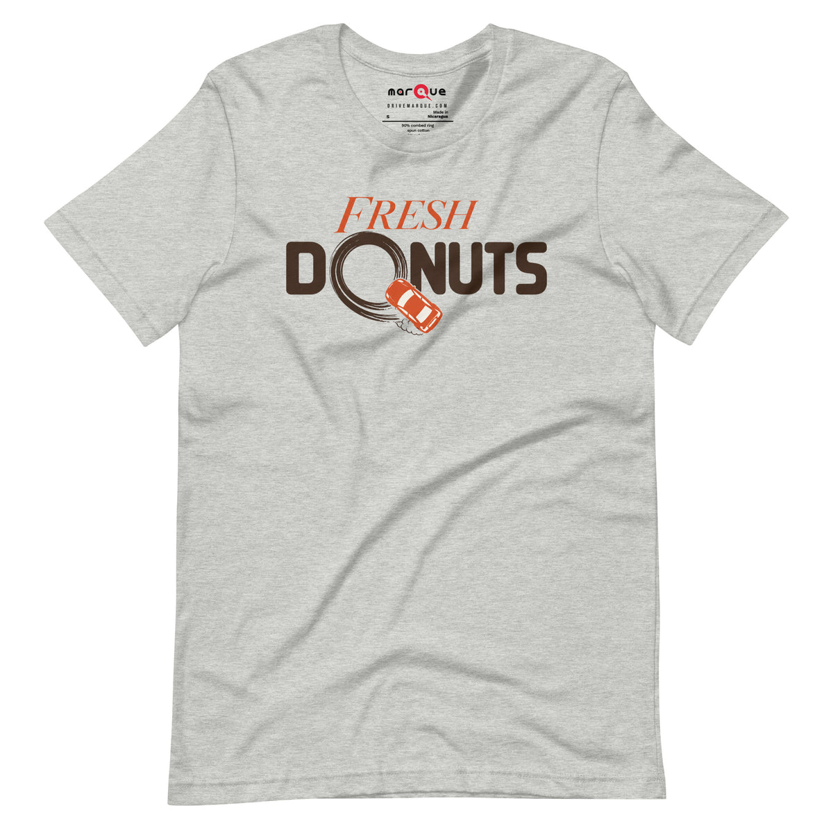 Fresh Donuts t-shirt, Athletic Heather front view — Marque automotive apparel