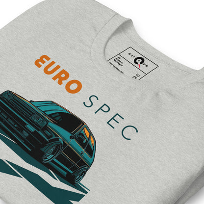 Euro Spec Tee — Mk2 Hot Hatch graphic t-shirt, Athletic Heather print detail (2) — Marque automotive apparel