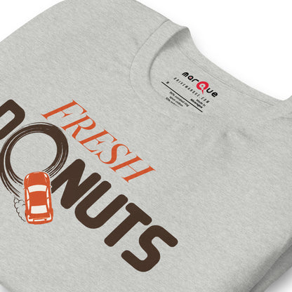 Fresh Donuts t-shirt, Athletic Heather print detail — Marque automotive apparel