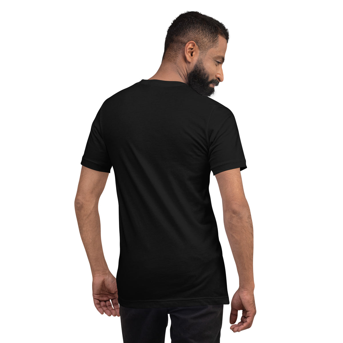 Super Wagon Tee, Black — worn back view, plain back, Marque automotive apparel