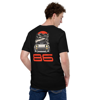 Touge Run Tee, Black back view — Marque automotive apparel