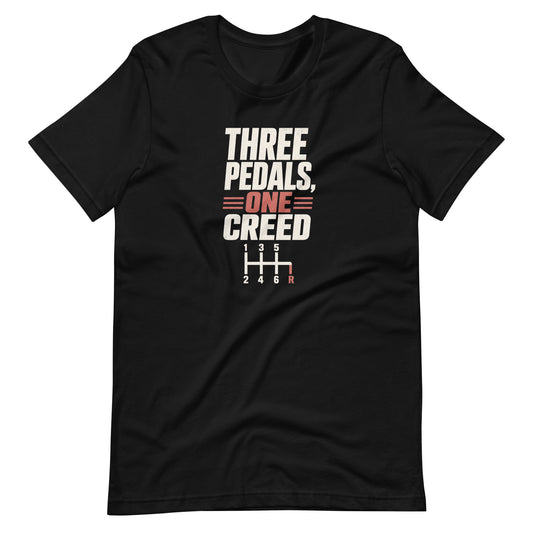 Three Pedals, One Creed Tee — Save the Manuals