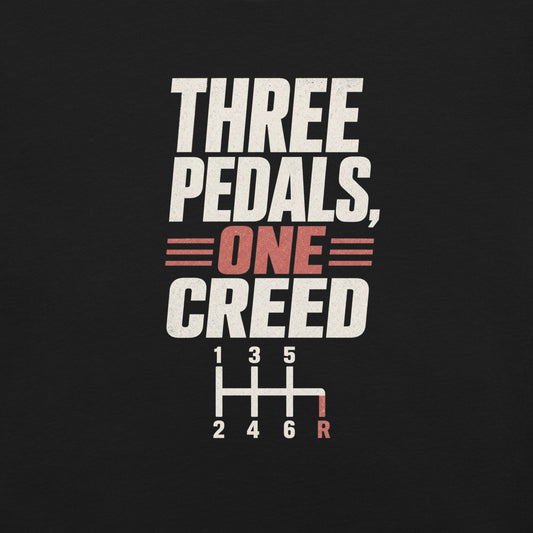 Three Pedals, One Creed Tee — Save the Manuals