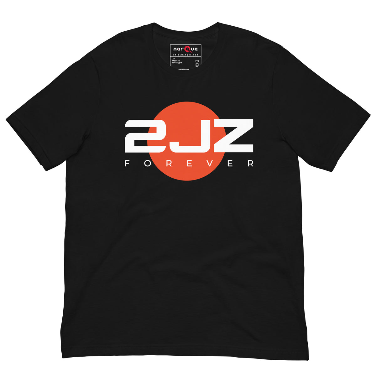 2JZ Forever Tee — Rising Sun graphic t-shirt, Black front view (2) — Marque automotive apparel