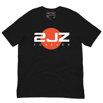 2JZ Forever Tee — Rising Sun graphic t-shirt, Black front view (2) — Marque automotive apparel