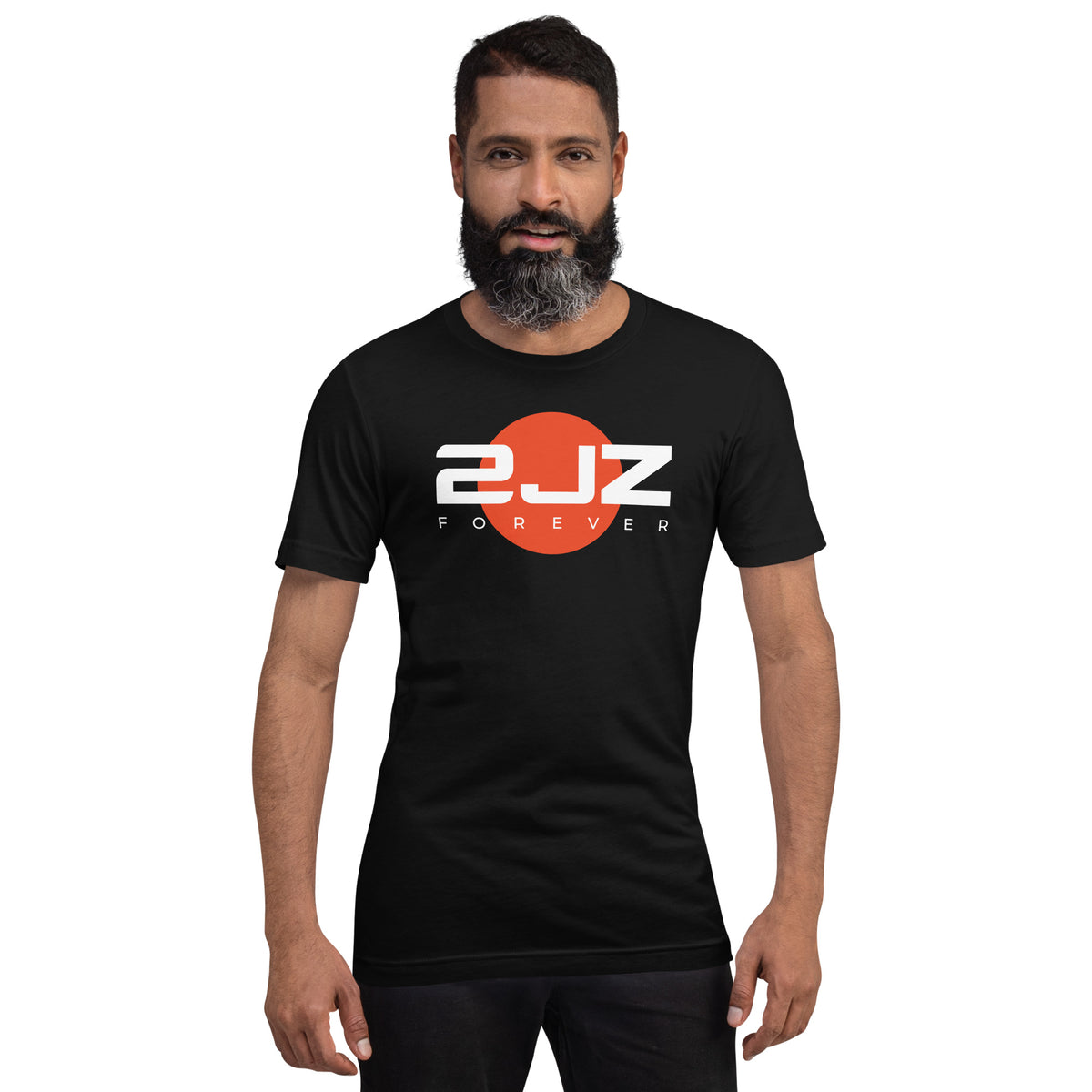 2JZ Forever Tee — Rising Sun graphic t-shirt, Black front view (4) — Marque automotive apparel