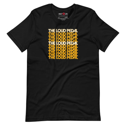 Loud Pedal Tee — Right Foot Down graphic t-shirt, Black front view — Marque automotive apparel