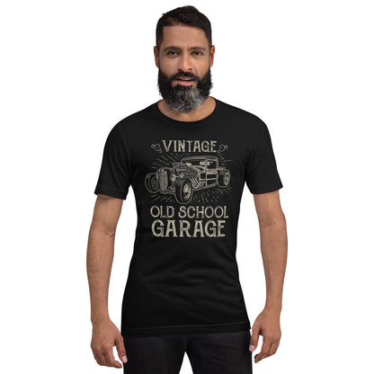 Hotrod Garage tee, Black front view — Marque automotive apparel (2)