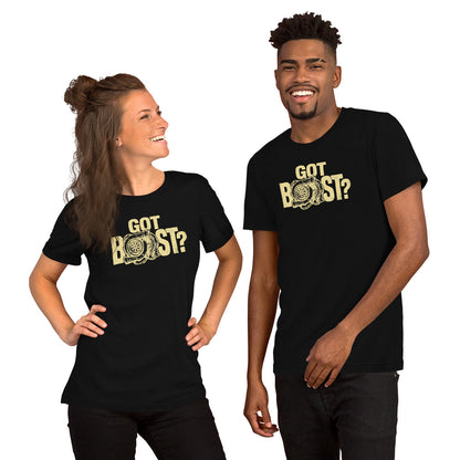 Got Boost tee, Black front view — Marque automotive apparel (3)