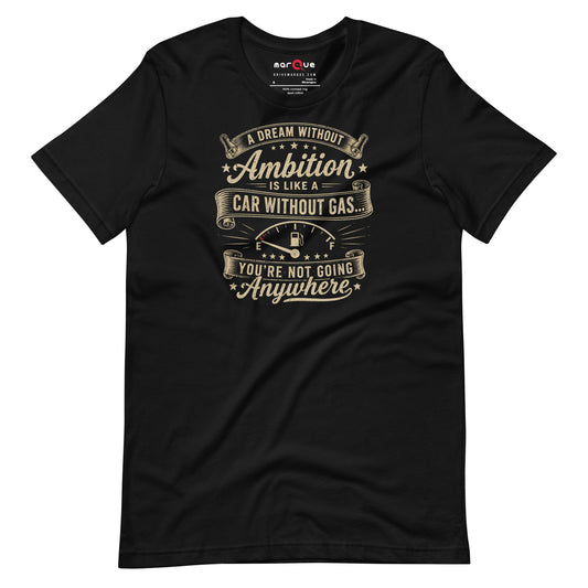 Ambition Tee, Black front view — Marque automotive apparel