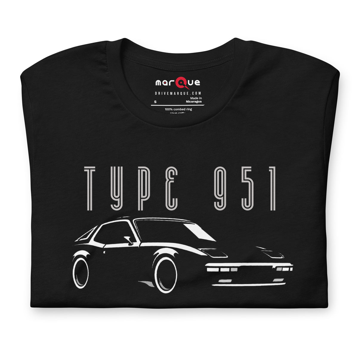 Type 951 t-shirt, Black front view (3) — Marque automotive apparel