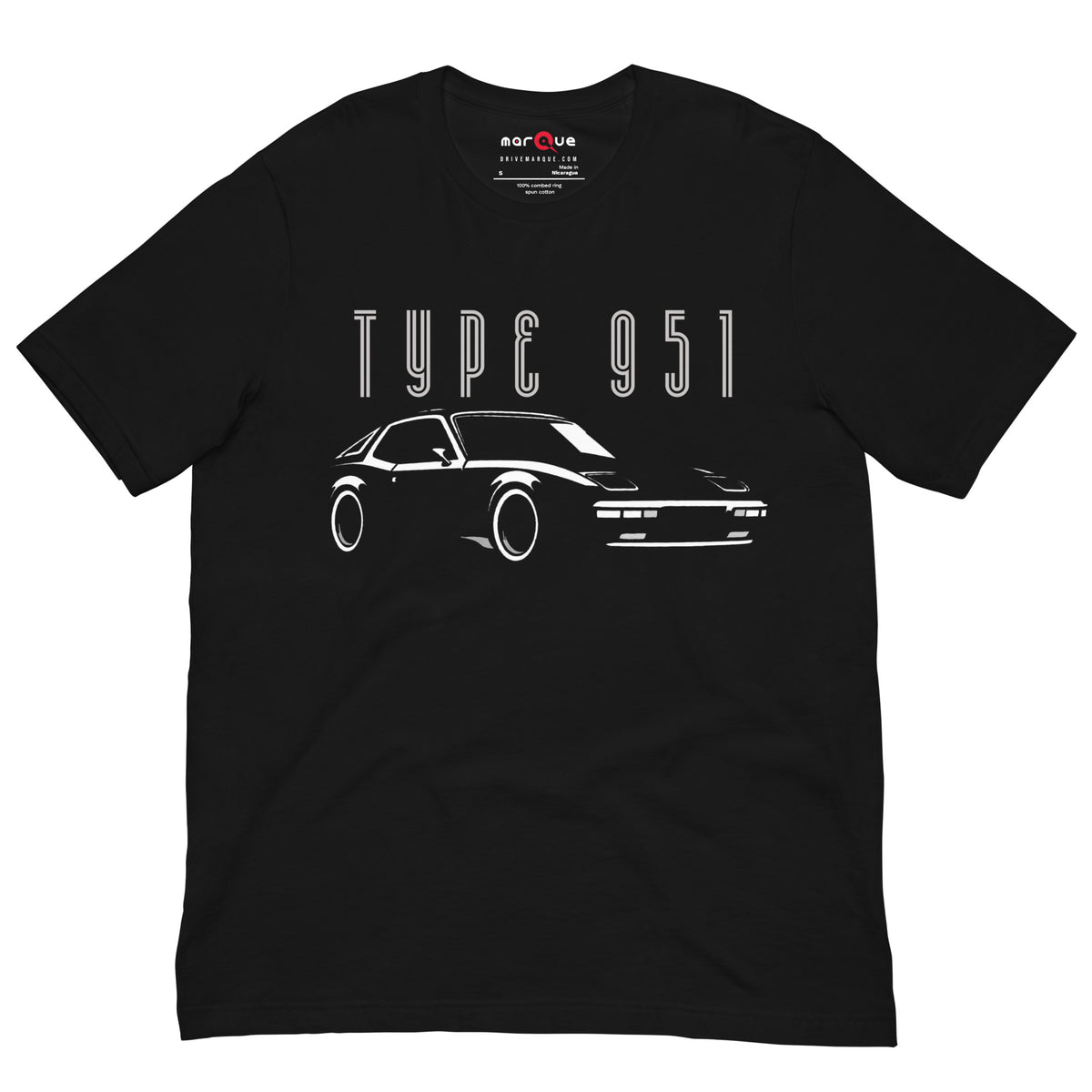 Type 951 t-shirt, Black front view — Marque automotive apparel