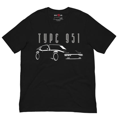 Type 951 t-shirt, Black front view — Marque automotive apparel