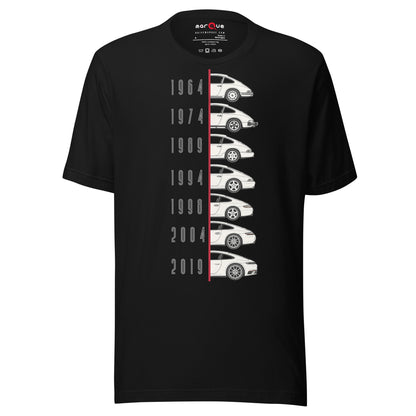 Evolution of an Icon t-shirt, Black front view — Marque automotive apparel