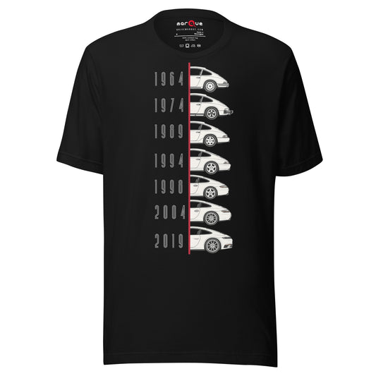 Evolution of an Icon t-shirt, Black front view — Marque automotive apparel