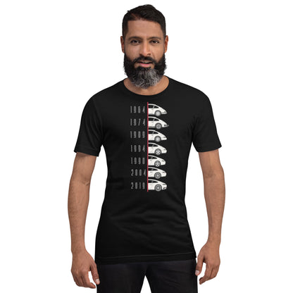 Evolution of an Icon t-shirt, Black front view (2) — Marque automotive apparel