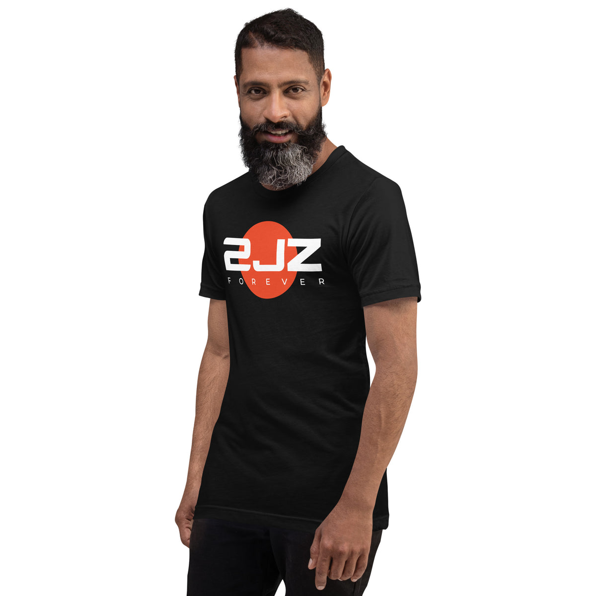 2JZ Forever Tee — Rising Sun graphic t-shirt, Black front view (3) — Marque automotive apparel
