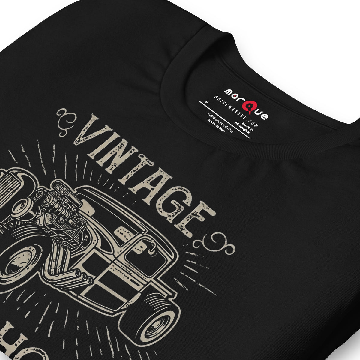 Hotrod Garage tee, Black print detail — Marque automotive apparel