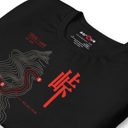 Print detail on black: contour lines, corner markers and the R12.4m gradient callout close up