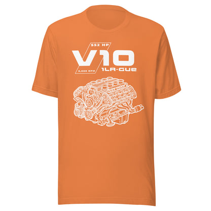 Engine Icons V10 blueprint graphic t-shirt — Marque