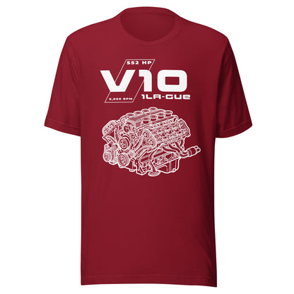 Engine Icons V10 blueprint graphic t-shirt — Marque