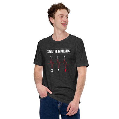 My Heart Beats Manual Tee — Marque automotive apparel