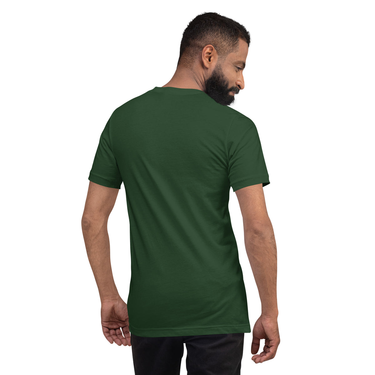 Back of the forest green touge tee, plain and unprinted
