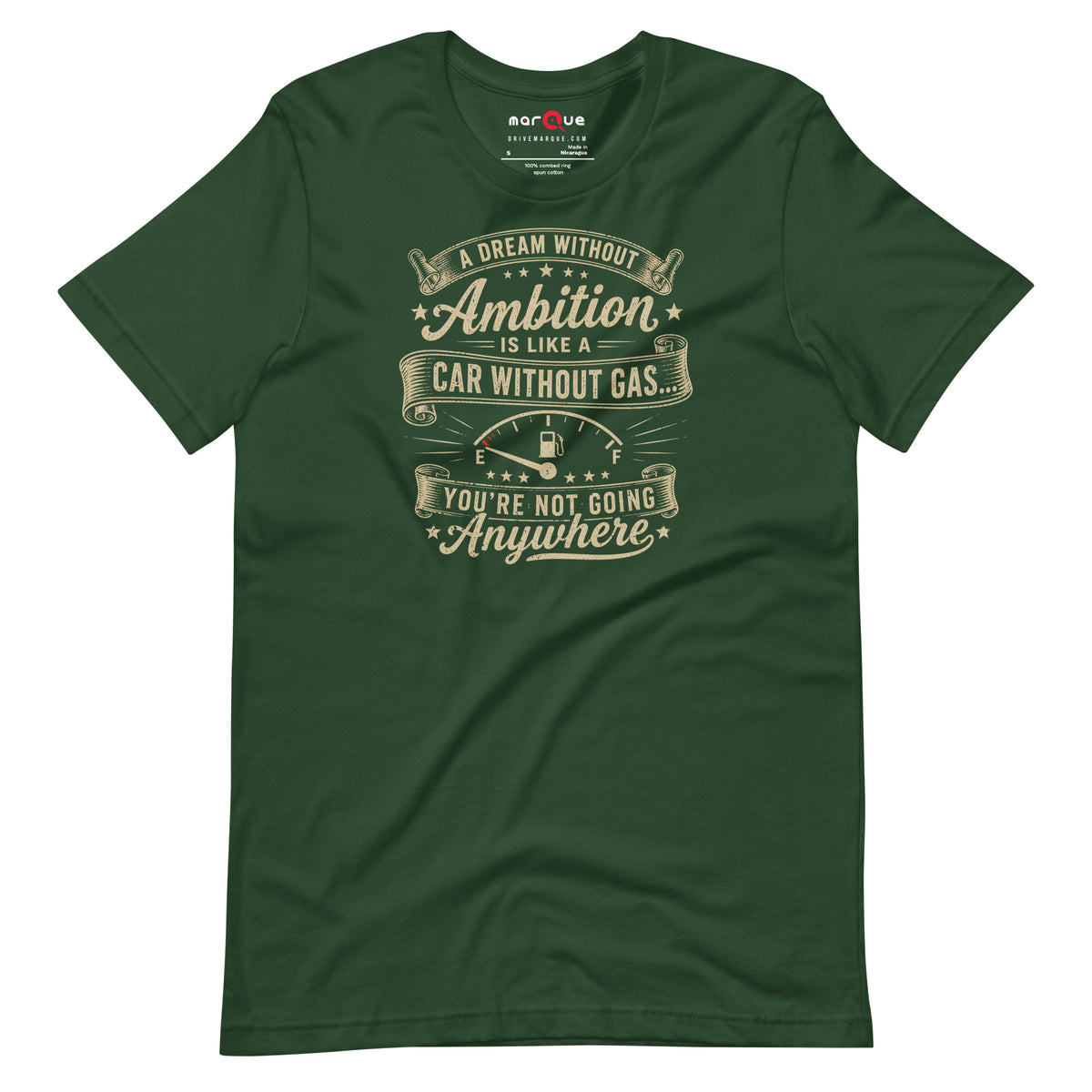 Ambition Tee, Forest front view — Marque automotive apparel
