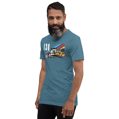 E30 Touring Car Tee — Group A Heritage graphic t-shirt, Deep Teal front view (6) — Marque automotive apparel