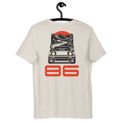 Touge Run Tee, Heather Dust back view (3) — Marque automotive apparel