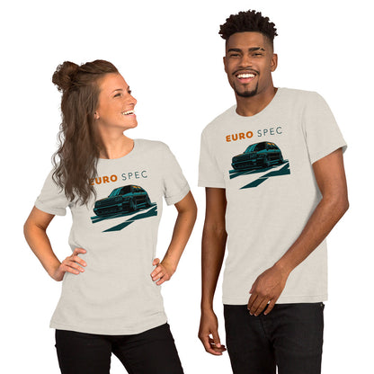 Euro Spec Tee — Mk2 Hot Hatch graphic t-shirt, Heather Dust front view (2) — Marque automotive apparel