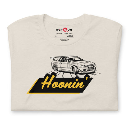 Hoonin' Tee — Sideways by Choice graphic t-shirt, Heather Dust front view (3) — Marque automotive apparel