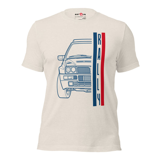 Group A Rally Tee — Six in a Row graphic t-shirt, Heather Dust front view — Marque automotive apparel