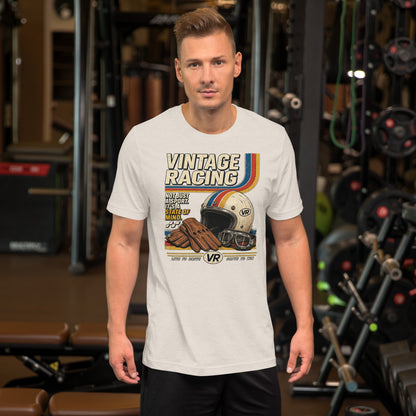 Vintage Racing Tee, Heather Dust front view (3) — Marque automotive apparel