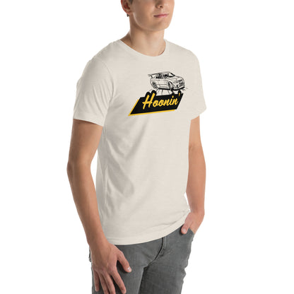Hoonin' Tee — Sideways by Choice graphic t-shirt, Heather Dust front view (2) — Marque automotive apparel